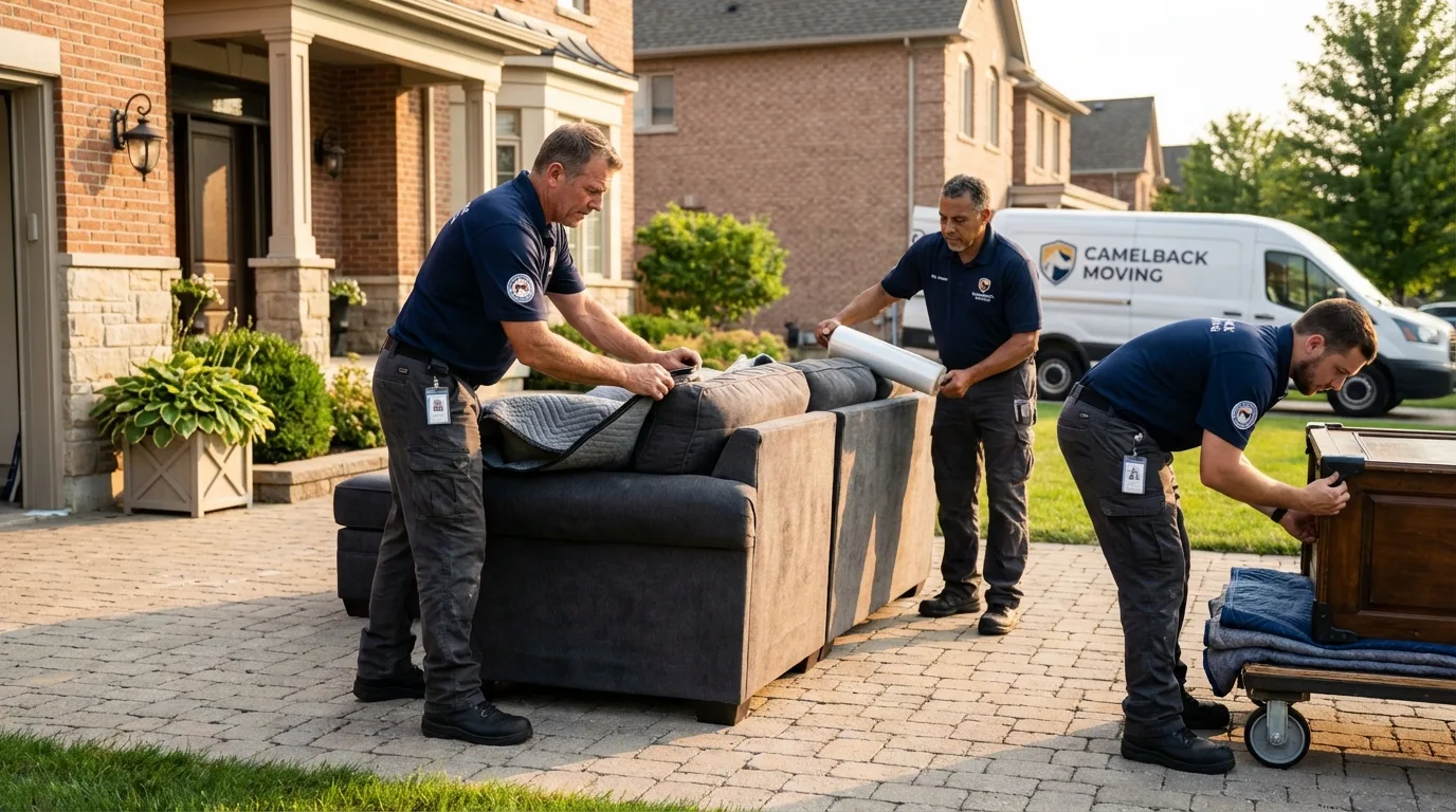 Large estate moving crew wrapping furniture in Loup City, NE