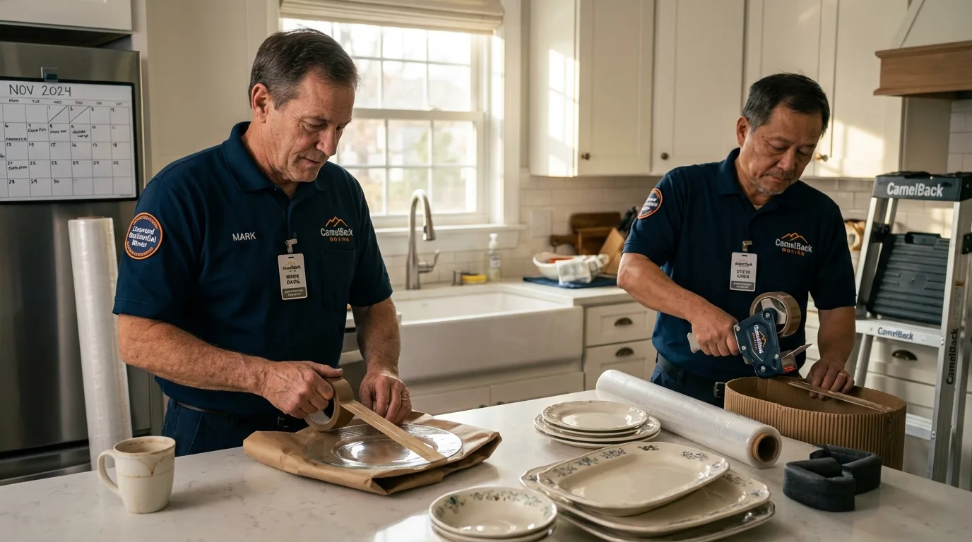 Professional crew packing kitchen dishware in Loup City, NE